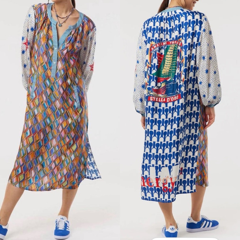 Stella D'oro Multicolor Patterned Midi Dress